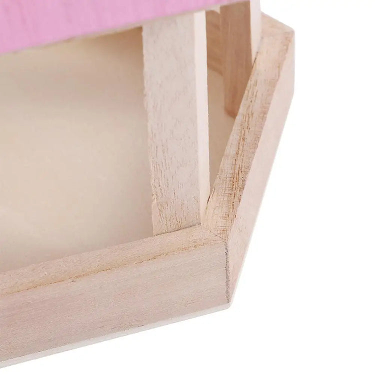 Simple Hanging Wooden Bird House Feeder – Outdoor Bird Shelter for Garden, Balcony, or Deck