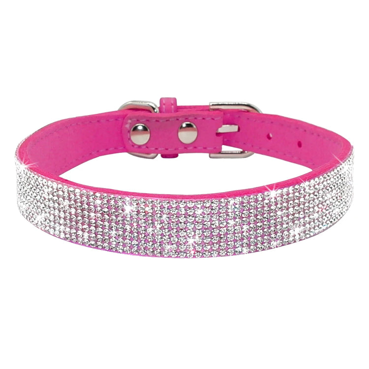 Bling Rhinestone Dog Cat Collars | Leather Pet Puppy Kitten Collar | Walk Leash Lead for Small Medium Dogs Cats | Chihuahua Pug Yorkie