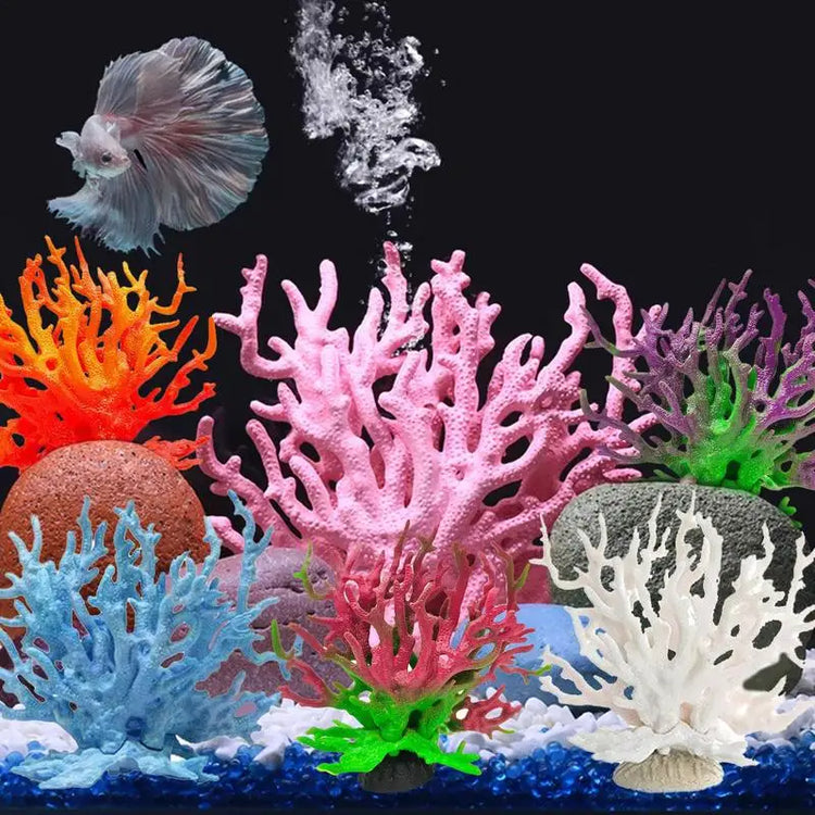 Aquarium Coral Simulation Decoration – Realistic Resin Fish Tank Plant, Multi-Color Landscape Accessory