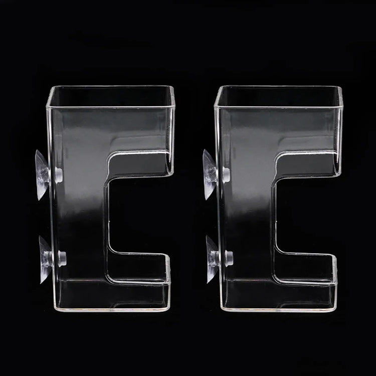 Aquarium Feeding Ring Floating Food Tray with Suction Cup – Transparent Acrylic Fish Feeder