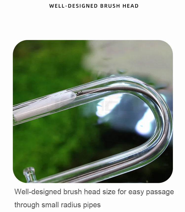 Stainless Steel Aquarium Spring Brush – Fish Tank Cleaning Tool & Filter Cleaner