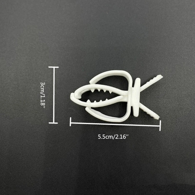 Bird Food Holder Clip | Parrot Cage Feeding Tool | Fruit & Cuttlebone Clamp for Birds & Rodents | White Plastic Pin Clip