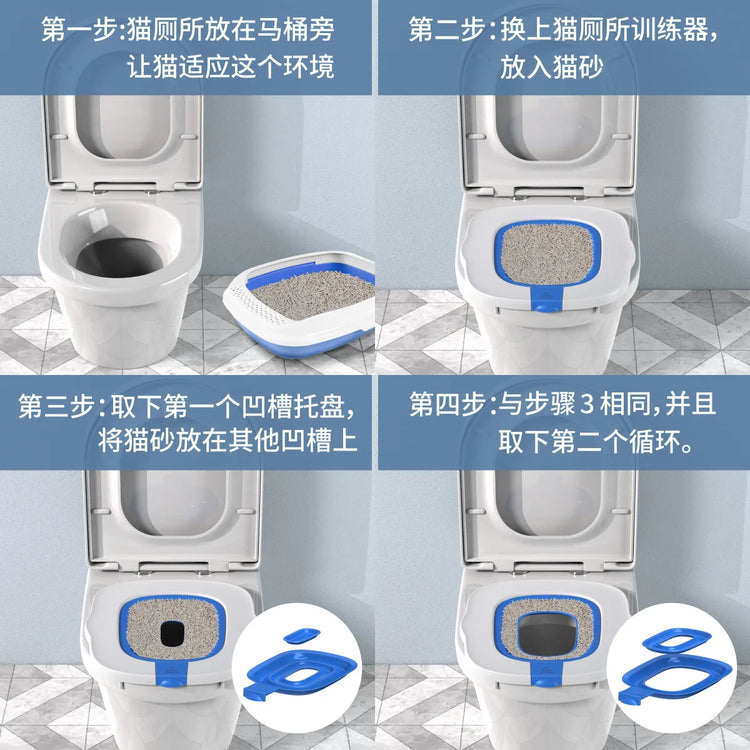 Best Plastic Cat Toilet Training Kit | Reusable Litter Mat & Toilet Trainer for Cats/Puppies | Pets Cleaning & Training Product