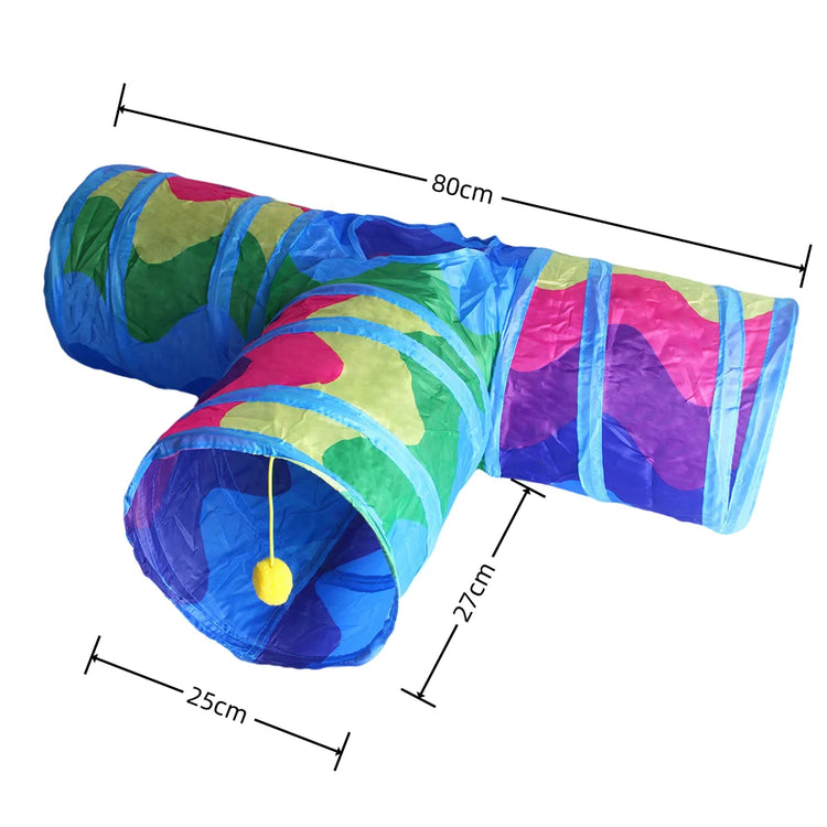 Foldable Cat Tunnel Tube Interactive Training Toy for Kittens and Puppies