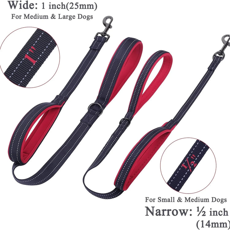 Heavy Duty Double Handle Dog Leash – Outdoor Training & Travel Lead