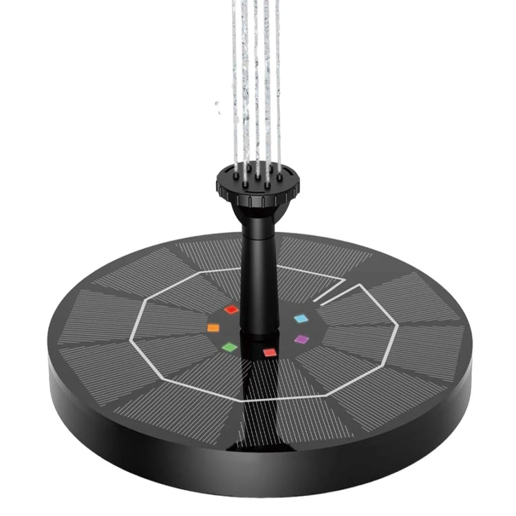 2.2W Solar Bird Bath Fountain | Floating Water Pump with LED Light & 6 Spray Nozzles for Birdbaths, Ponds, and Outdoor Water Features