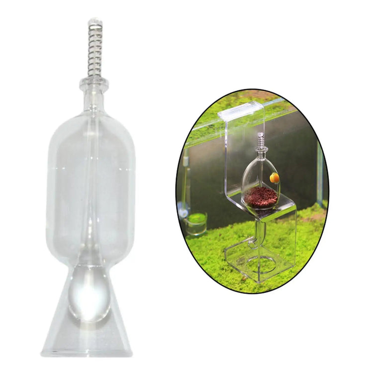 Glass Aquarium Fish Feeder – Transparent, Easy-to-Use Food Dispenser for Freshwater & Saltwater Tanks