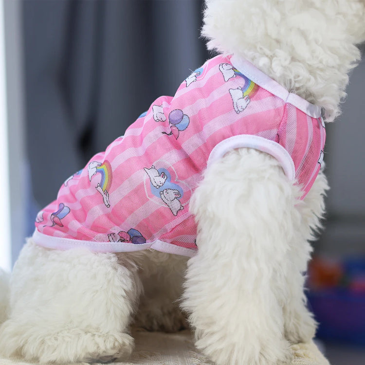 Original Cartoon Summer Mesh Vest | Cute & Breathable Pet Clothing For Cats/Dogs