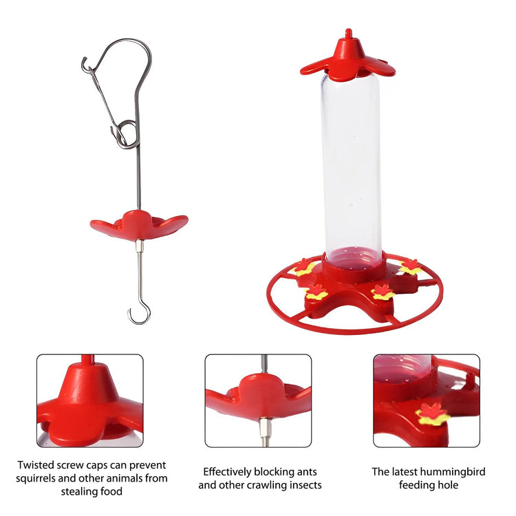 Hummingbird Feeder | Hanging Bird Water Drinker | Leakproof Feeder | Outdoor Garden Decoration