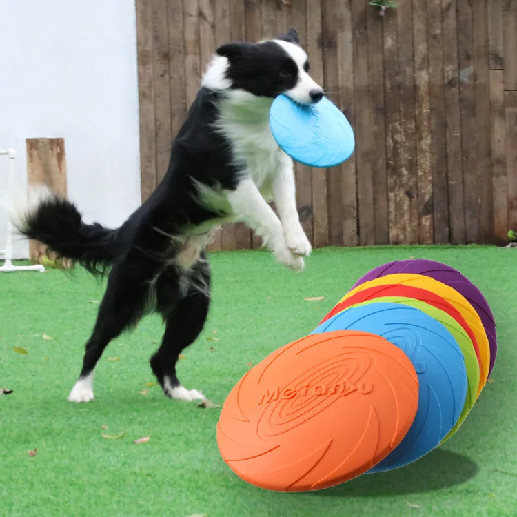 OUZEY Bite Resistant Flying Disc Toys for Dogs | Multifunction Pet Puppy Training Toys | Outdoor Game Dog Products