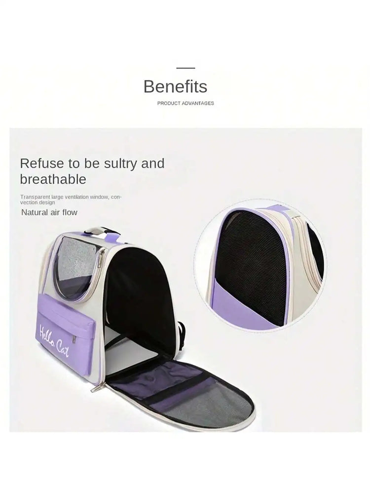 Cat Carrier Backpack for Outdoor Travel | Breathable Pet Bag for Cats/Small Dogs with Cushion