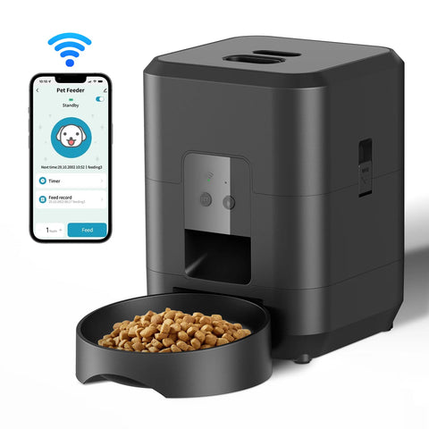 Smart Pet Feeder | Automatic Cat Dog Food Dispenser | Timed Portion Control | 2L Slow Feeder Bowl | LCD Display | Battery Operated | Pet Feeding Machine