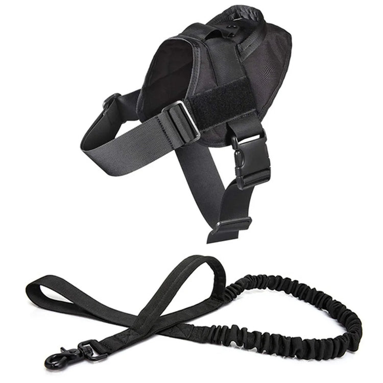Tactical Nylon Dog Vest – Water-Repellent Outdoor Training Harness for Medium and Large Dogs