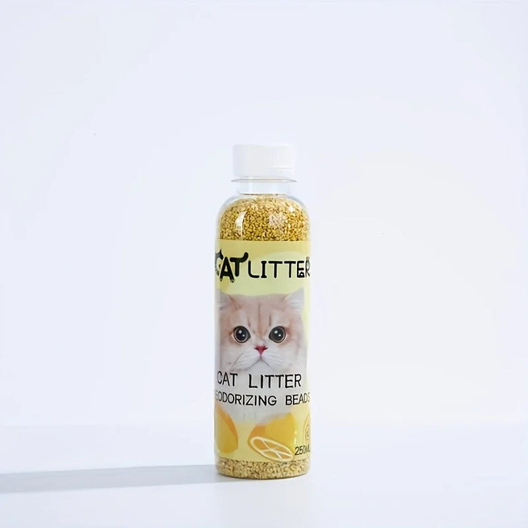A Bottle of Cat Litter Deodorizing Beads | Cat Litter Freshener | Pet Odor Neutralizing Scented Additives | Odor Control for Litter Box
