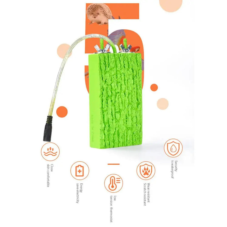 Bird Cage Heated Perch Platform – Snuggle-Up Parrot Warmer with Anti-Bite Cord | Automatic Bird Heater for Budgies & Small Cage Birds