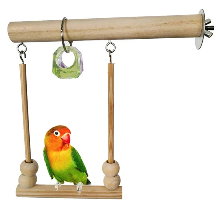 Parrots Toys | Bird Swing Exercise Climbing Playstand - Hanging Ladder Bridge | Wooden Hammock Toy with Bells for Parrot & Macaw
