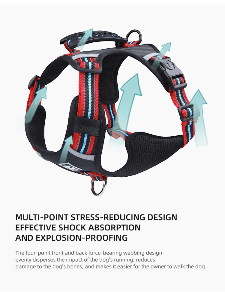 Durable Nylon Dog Harness with Handle – Travel-Friendly, Lightweight & Explosion-Proof Vest for All Dog Sizes