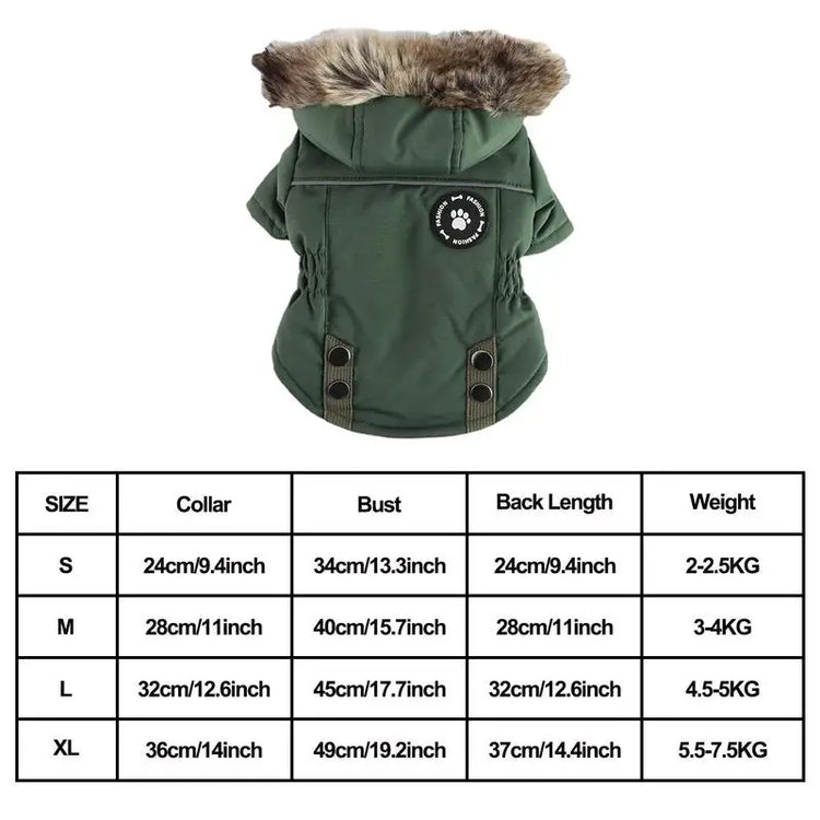 Cat/Dog Down Jacket | Hoodie Coat | Warm Thick Padded Winter Vest | Pet Clothes for Small Dogs