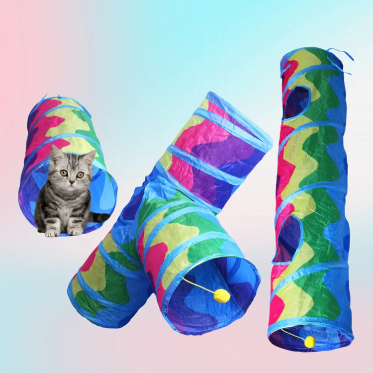 Foldable Cat Tunnel Tube Interactive Training Toy for Kittens and Puppies