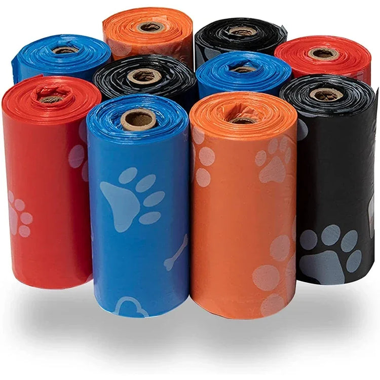 120 Rolls Outdoor Cleaning Dog Poop Bag | 15Bags/Roll Refill Garbage Bag - Pet Supplies