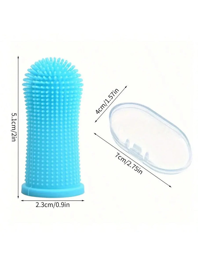Pet Finger Toothbrush | Oral Cleaning for Cats & Dogs | Silicone Bristle Toothbrush | Dental Care Cleaning Products