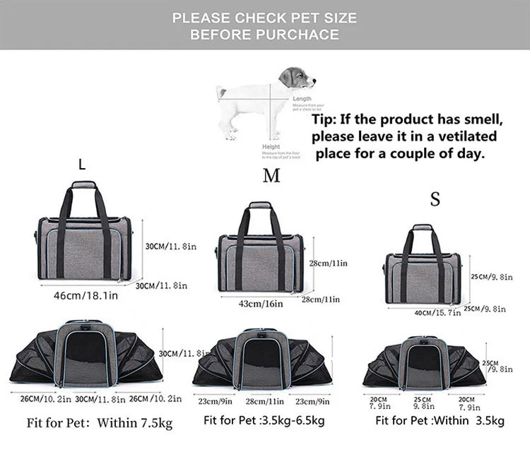 Soft-Sided Dog and Cat Carrier for Kittens – Lightweight & Portable Travel Bag