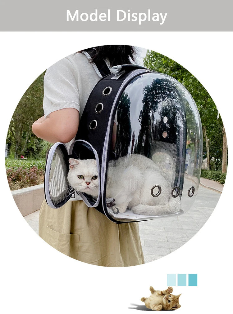 Cat Carrier Bag | Outdoor Pet Shoulder Bag | Carriers Backpack | Breathable Portable Travel Transparent Bag | For Small Dogs Cats