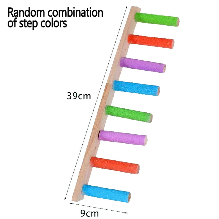 4/6/8 Step Bird Climbing Ladder | Parrot Toy Ladder - Fun Interaction Toy | Wooden Exercise Rack for Birds