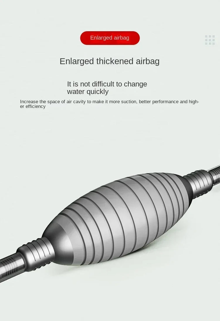 Fish Tank Water Changer Handheld Vacuum Siphon Pump with Adjustable Outlet Valve