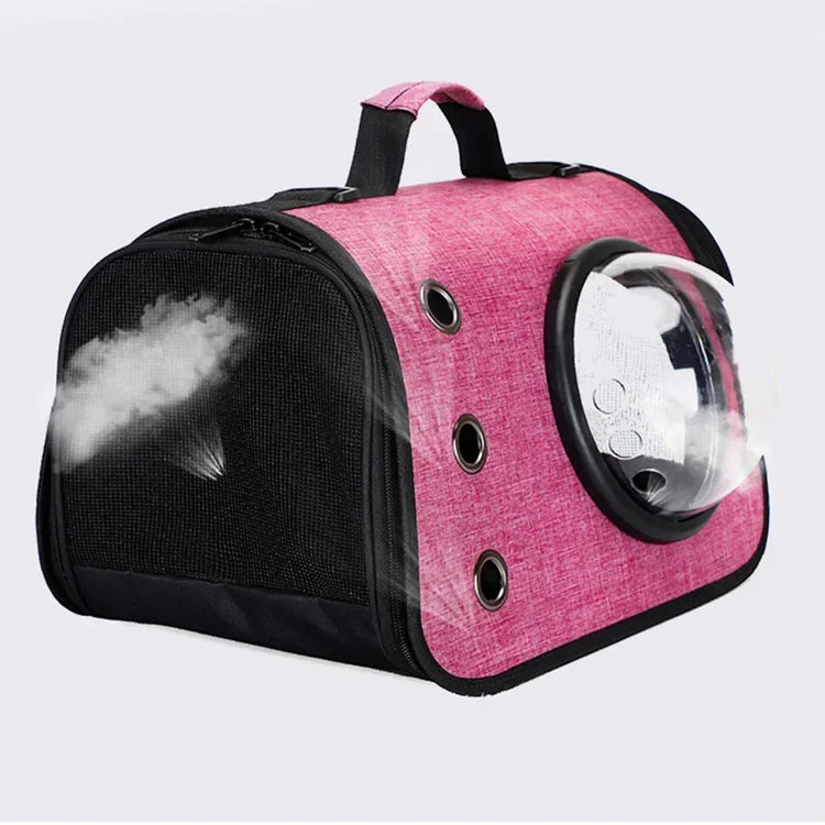 Portable Pet Travel Bag – Transparent Foldable Cat Backpack Zipper Tote