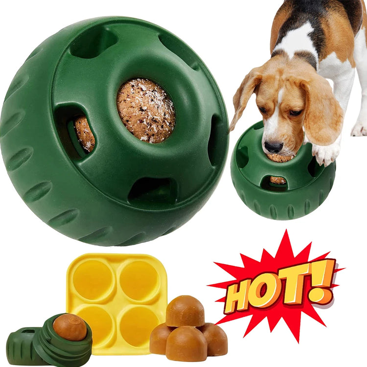 Silicone Refillable Dog Food Ball – Chew Toy & Treat Dispenser for Aggressive Chewers