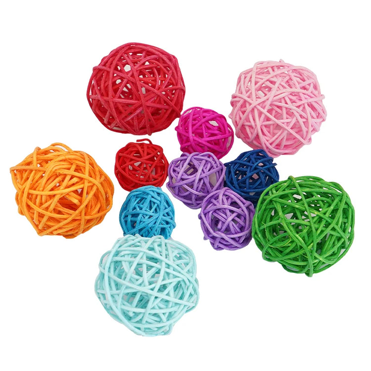 Pet Bird Toys Chewing Toys | Bird Rattan Ball Toy - Parrot Budgie Parakeet Cockatiel | Chewing/Playing Toys | Parrot Cage Toys - 5pcs