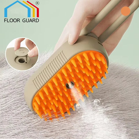 Pet Cat Grooming Comb with Electric Spray | Soft Silicone Steam Brush | Pet Bath & Massage Hair Remover Tool for Cats/Kittens
