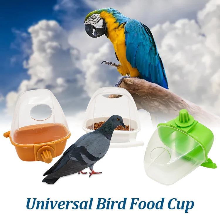 1/2pcs Bird Feeder for Cage | Hanging Bowl Cup with Lid | Parakeet Food Container | Easy-Mount Plastic Feeder | Accessories for Small Pet Birds