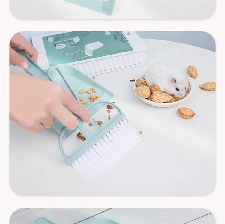 Blue Mini Desktop Cleaning Brush | Pet Mini Broom Set | Dog/Cat Cleaning & Disinfection | Household Cleaning Products