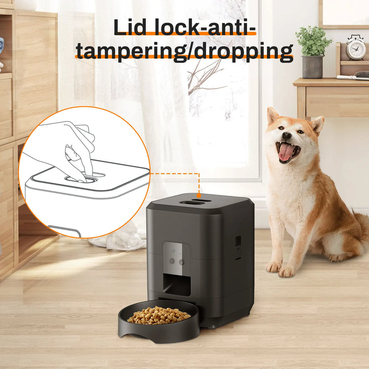 Smart Pet Feeder | Automatic Cat Dog Food Dispenser | Timed Portion Control | 2L Slow Feeder Bowl | LCD Display | Battery Operated | Pet Feeding Machine