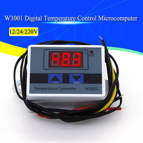 Digital Temperature Controller W3001 – 12V/24V/110V/220V Thermostat with LED Display for Aquarium, Incubator, Heater