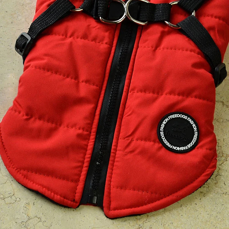 Dog Coat with Harness | Winter Fleece Zipper Jacket | Small Dog Clothes | Winter Cat Apparel |Indoor & Outdoor Pet Gifts