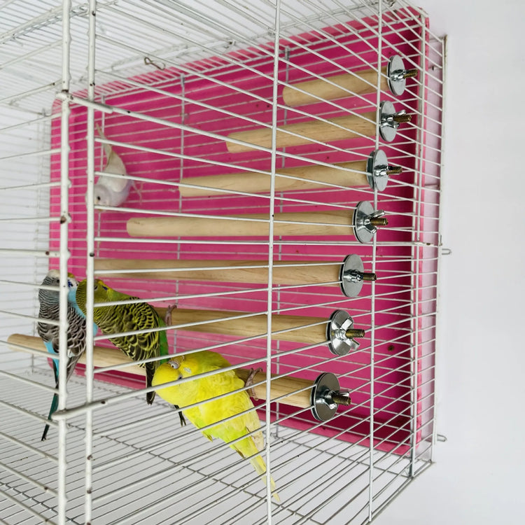 Parrot Perch Stand | Wood Hanging Rack Toy for Bird Cage