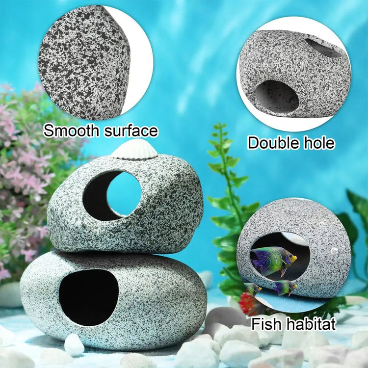 Ceramic Aquarium Cave – Natural Breeding & Hiding Decor for Fish, Shrimp, and Cichlids