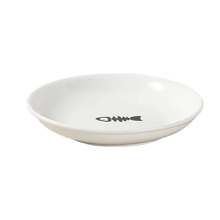 Whisker-Friendly Ceramic Cat Bowl with Stand | Wide Shallow Pet Feeding Dish for Wet Food & Water | Non-Slip Bowl for Cats, Kittens & Small Dogs