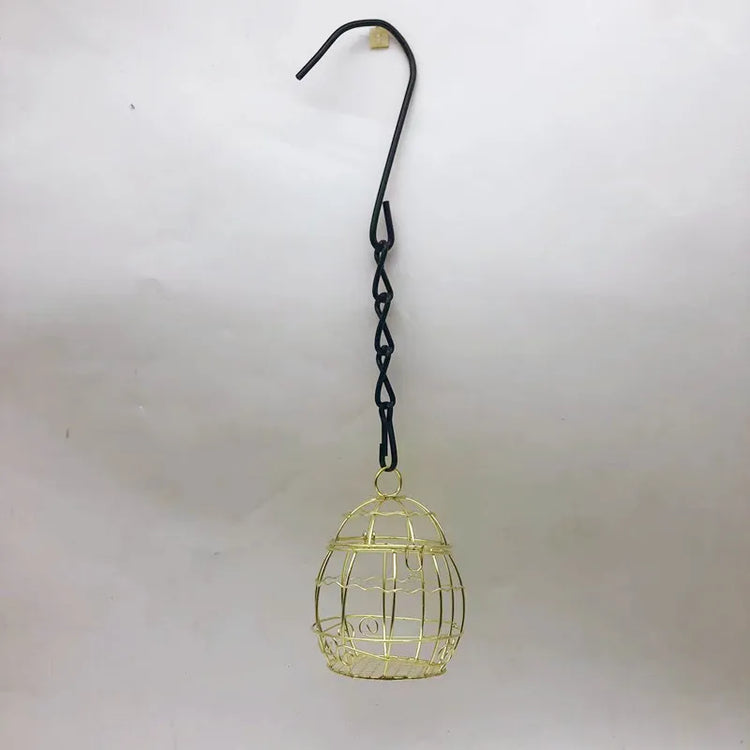 Outdoor Birdcage Bird Feeder | Spring Hanging Bird Feeder | Garden Yard Feeder | Durable Copper Iron Wire Feeder