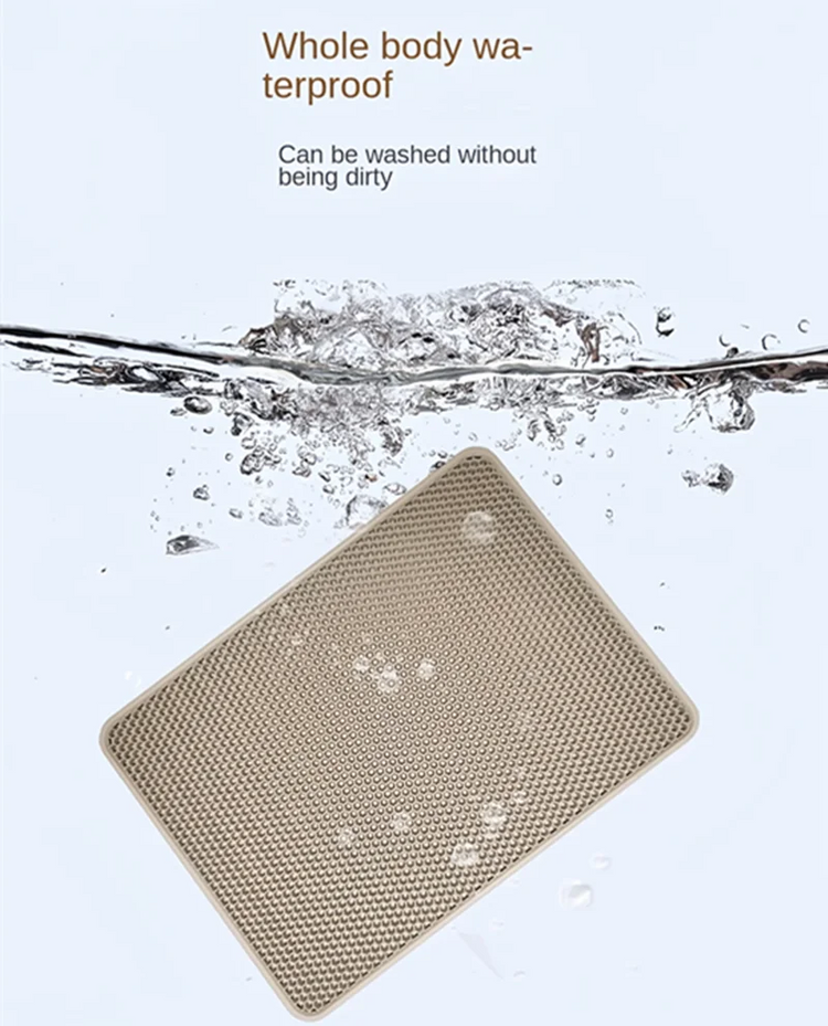 Cat Litter Mat - Double Layer | Cat Litter Box Waterproof Mat | Non-slip Sand Cat Pad | Foldable Washable Mat | Pet Clean Supplies