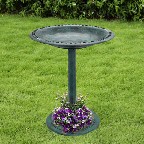 Antique Style Bird Bath | Weather-Resistant | Standing Flower Design for Courtyard, Lawn, Balcony, Yard, Garden