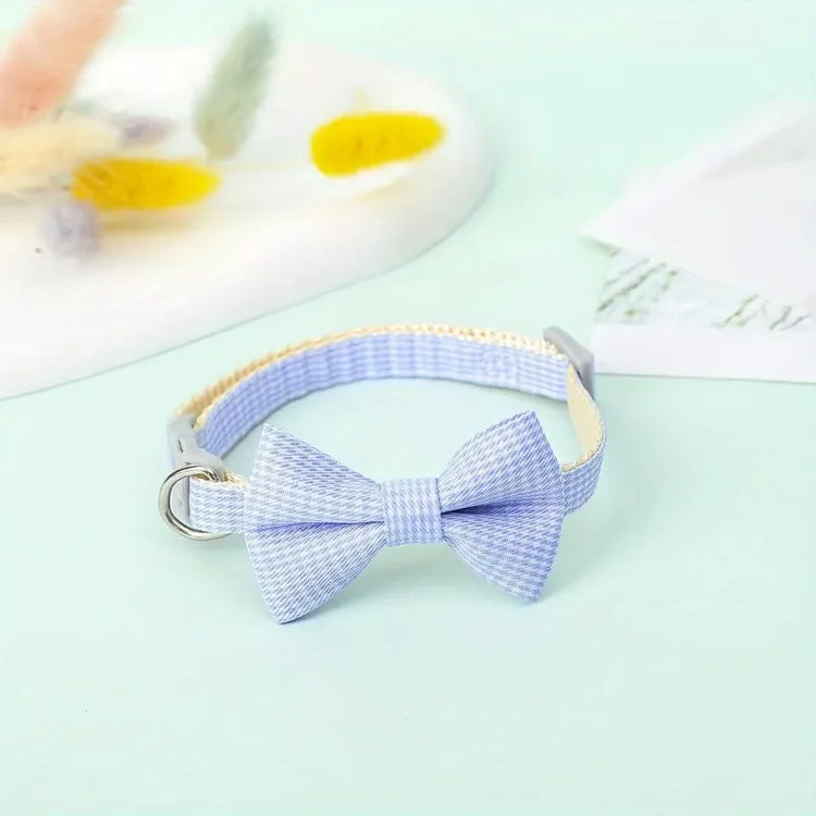Cute Cat Collar with Bow Tie | Adjustable Design| Pet Dogs Cats Puppy Necklace - Pet Supplies