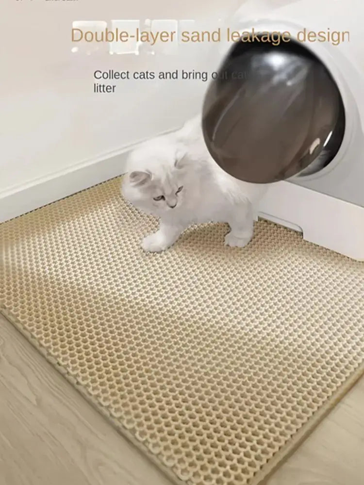 Cat Litter Mat - Double Layer | Cat Litter Box Waterproof Mat | Non-slip Sand Cat Pad | Foldable Washable Mat | Pet Clean Supplies