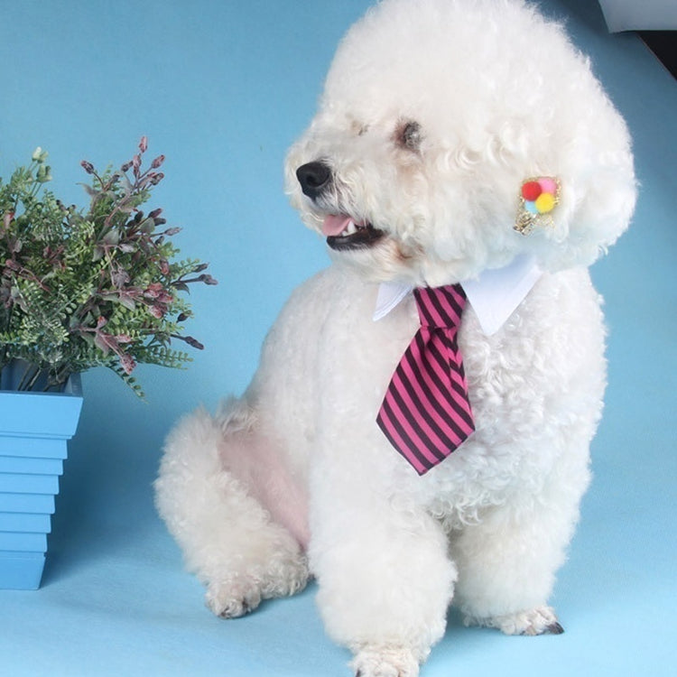 2023 Dog Cat Grooming | Striped Bow Tie - Adjustable Animal Collar | Christmas Pet Necktie | Formal White Collar for Dogs & Cats | Party & Wedding Wear