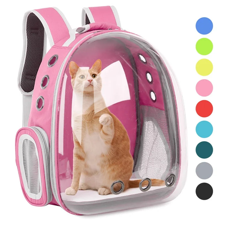 Cat Carrier Bag | Outdoor Pet Shoulder Bag | Carriers Backpack | Breathable Portable Travel Transparent Bag | For Small Dogs Cats