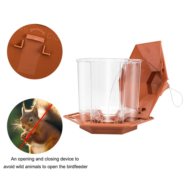 Bird Feeder | Automatic Food Feeding Tool for Birds | Hanging Gazebo Outdoor Nut Feeder | Multiple Hole Food Dispenser Container