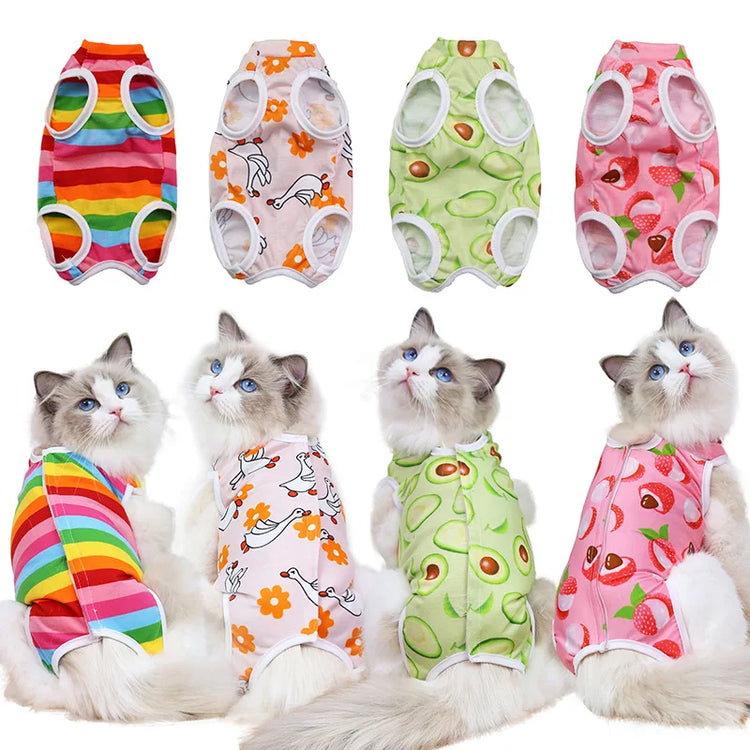 Cat/Small Dog Recovery Suit | Anti-Licking Sterilization Clothes | Breathable Surgery Vest for Spring/Summer